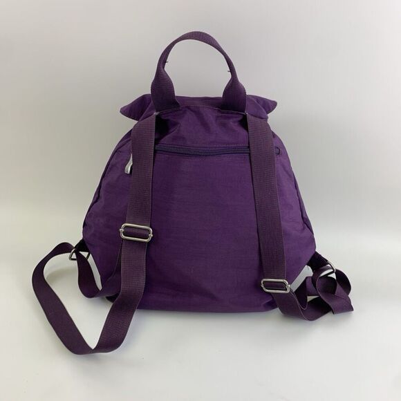 Baggallini Cinch Backpack Purple Nylon Flap Snap Drawstring Adjustable Medium - Picture 4 of 14
